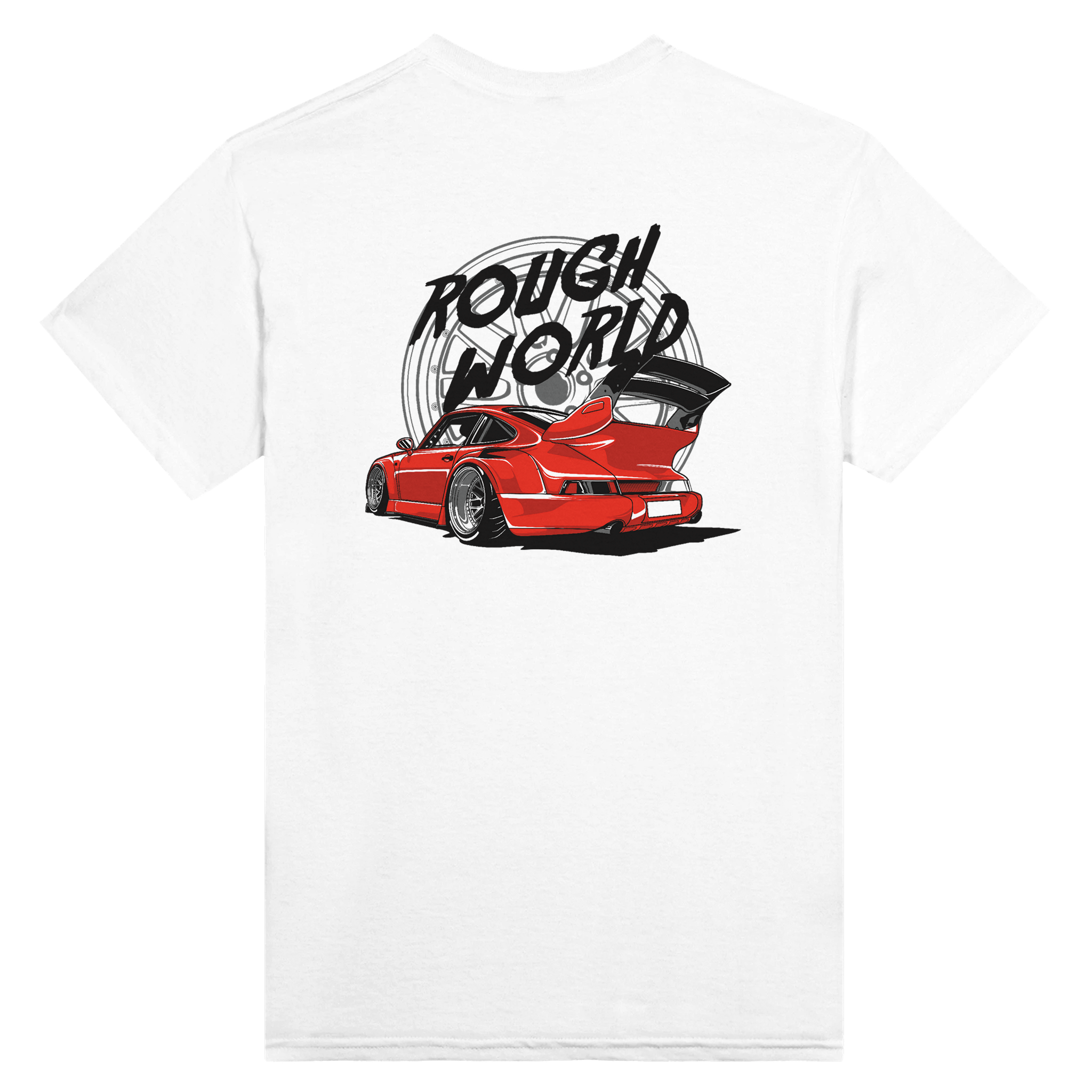 Vit Unisex T-shirt | Red Porsche