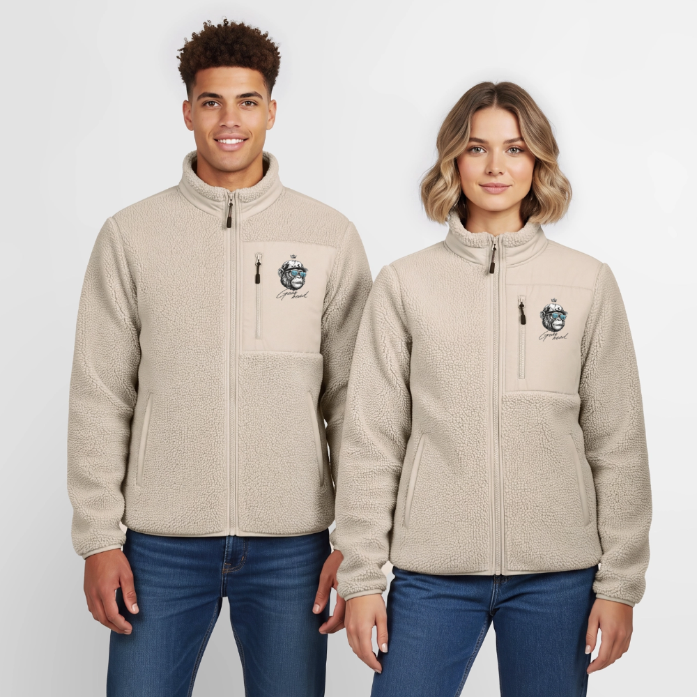 Unisex sherpajacka ledig passform Stanley/Stella - beige